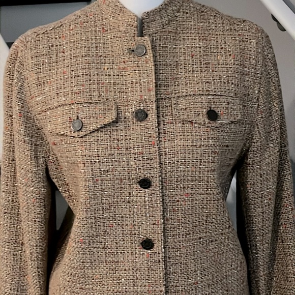 Kate Hill Jackets & Blazers - Kate Hill Petite Autumn Tweed 2 Piece Suit Jacket & Skirt & Gold thread accents